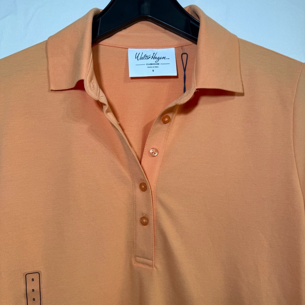 NEW Walter Hagen Clubhouse Womens Small Fresh Orange SS Classic Polo Golf Shirt - Picture 3 of 8